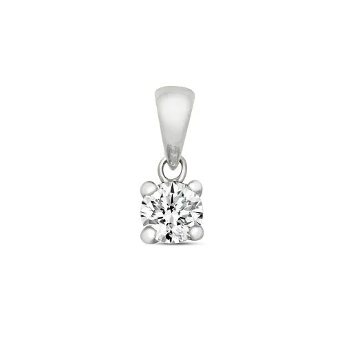 0.30ct Diamond Claw Pendant - 9ct White Gold